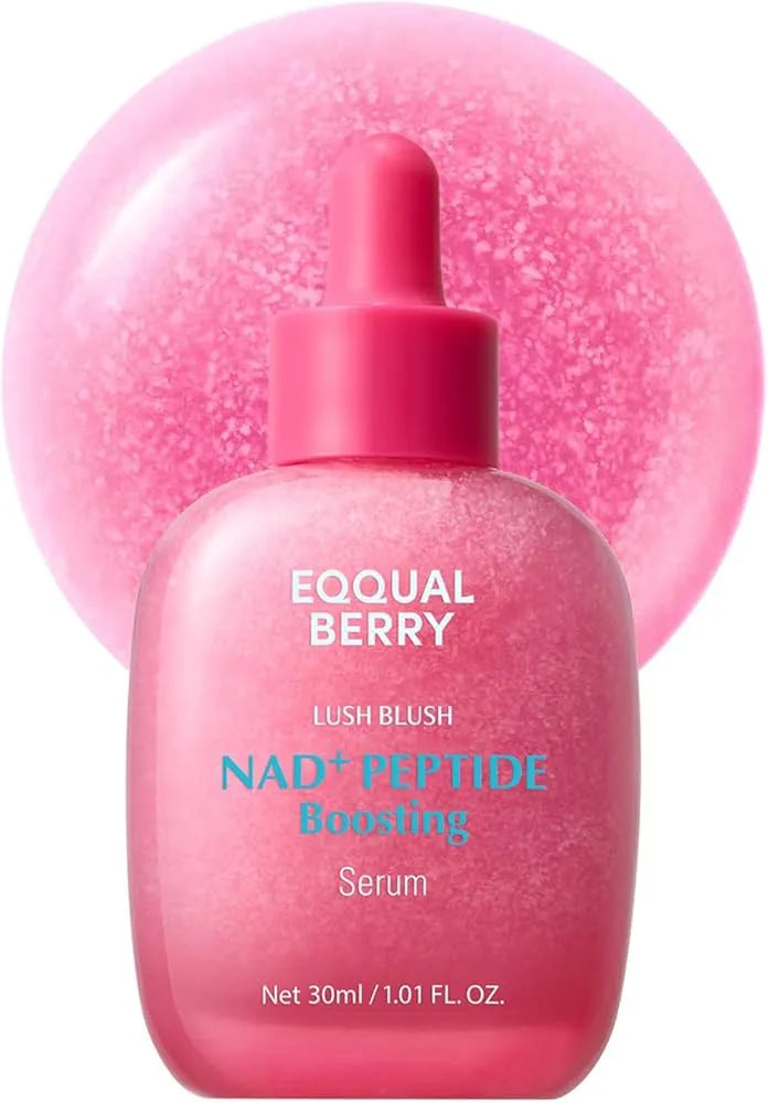 EQQUALBERRY Lush Blush NAD+ Peptide Boosting Serum 30 ml, إيكوالبيري سيروم NAD+ بالببتايدات لاش بلاش 30 مل