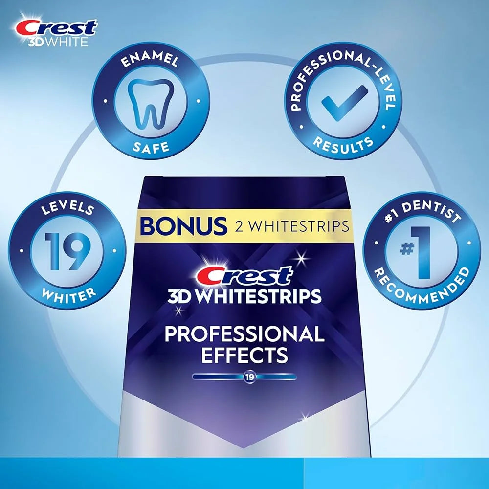 Crest 3D Whitestrips Professional White Kit, كريست طقم لصقات تبييض الأسنان 3D بروفيشنال وايت