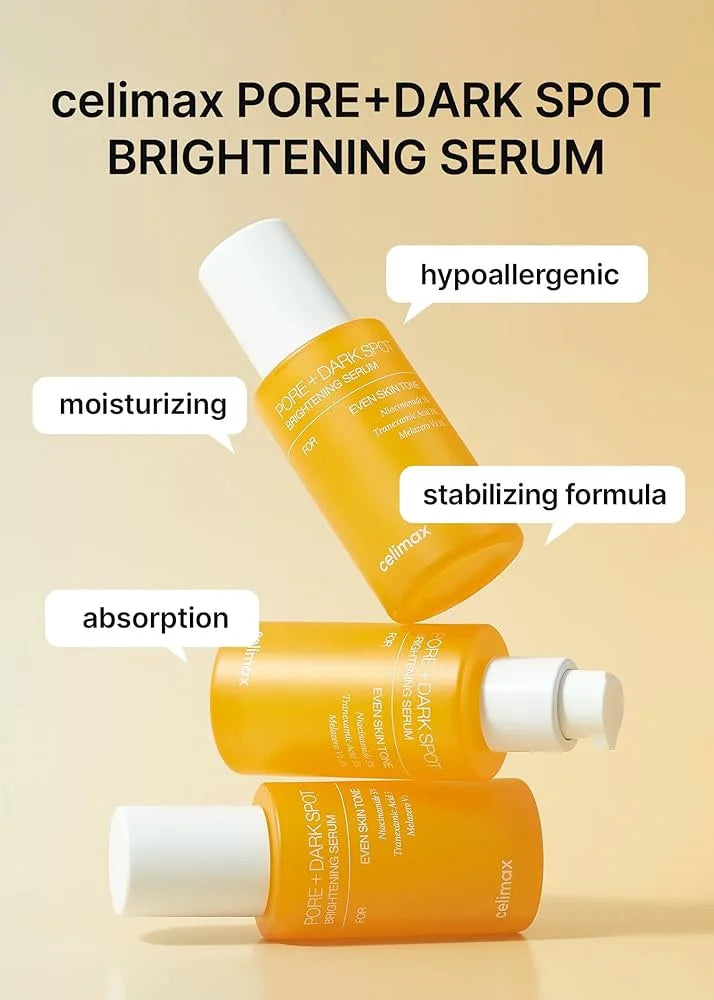 Celimax Pore + Dark Spot Brightening Serum, سيليماكس سيروم المسام والبقع الداكنة المفتّح