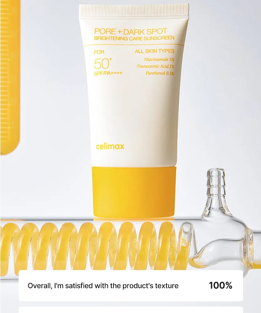 Celimax Pore + Dark Spot Brightening Sunscreen SPF50+, سيليماكس واقي الشمس المفتّح للمسام والبقع الداكنة SPF50+