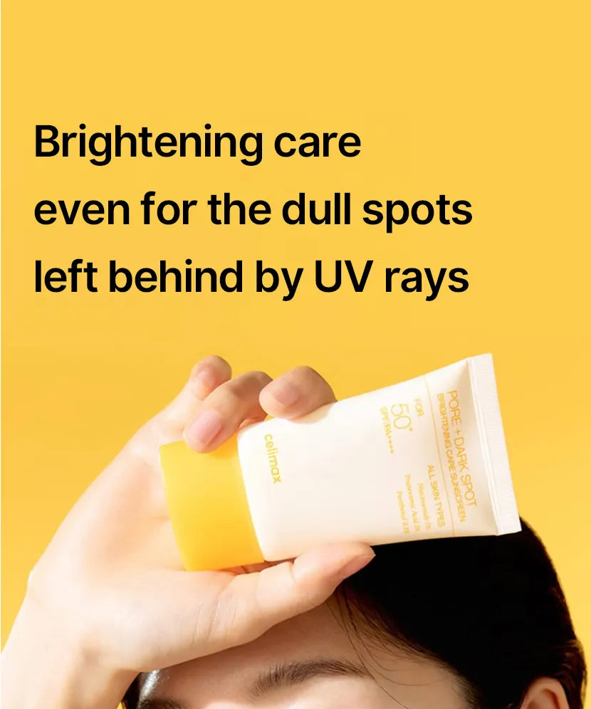 Celimax Pore + Dark Spot Brightening Sunscreen SPF50+, سيليماكس واقي الشمس المفتّح للمسام والبقع الداكنة SPF50+