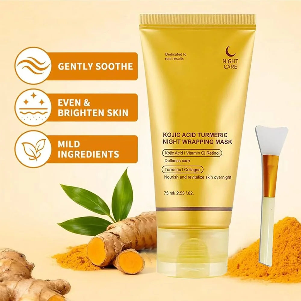 Medicube Kojic Acid Turmeric Night Wrapping Mask, ميديكيوب قناع الكوجيك أسيد والكركم الليلي القابل للتقشير