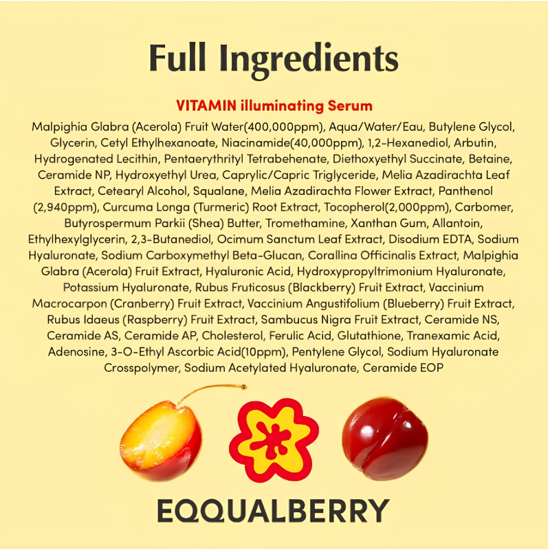 EQQUALBERRY Glow Filter Vitamin Illuminating Serum 30 ml, إيكوالبيري سيروم جلو فلتر بالفيتامينات للإشراقة 30 مل