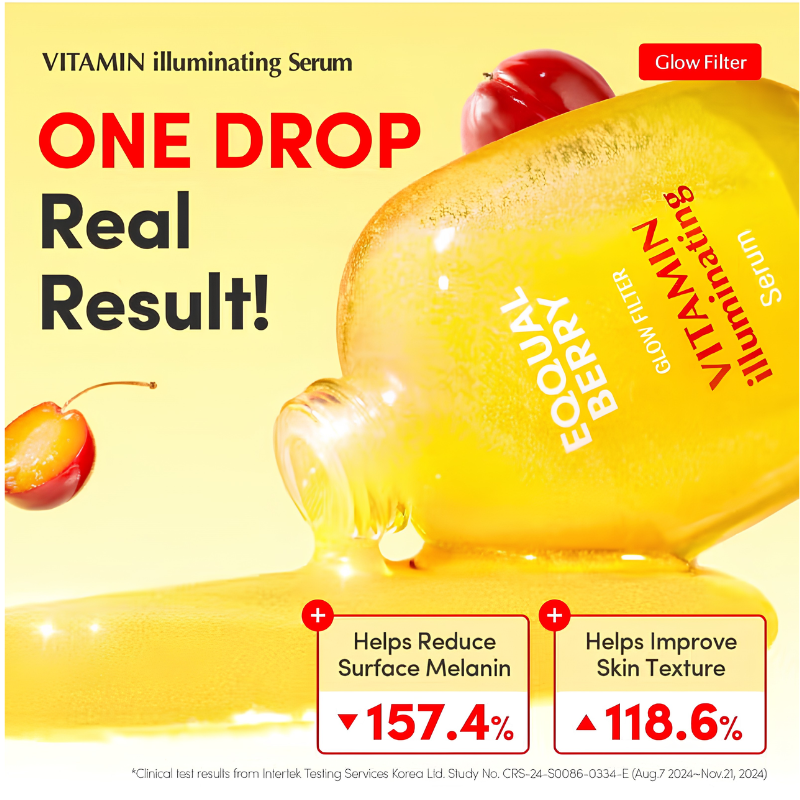 EQQUALBERRY Glow Filter Vitamin Illuminating Serum 30 ml, إيكوالبيري سيروم جلو فلتر بالفيتامينات للإشراقة 30 مل