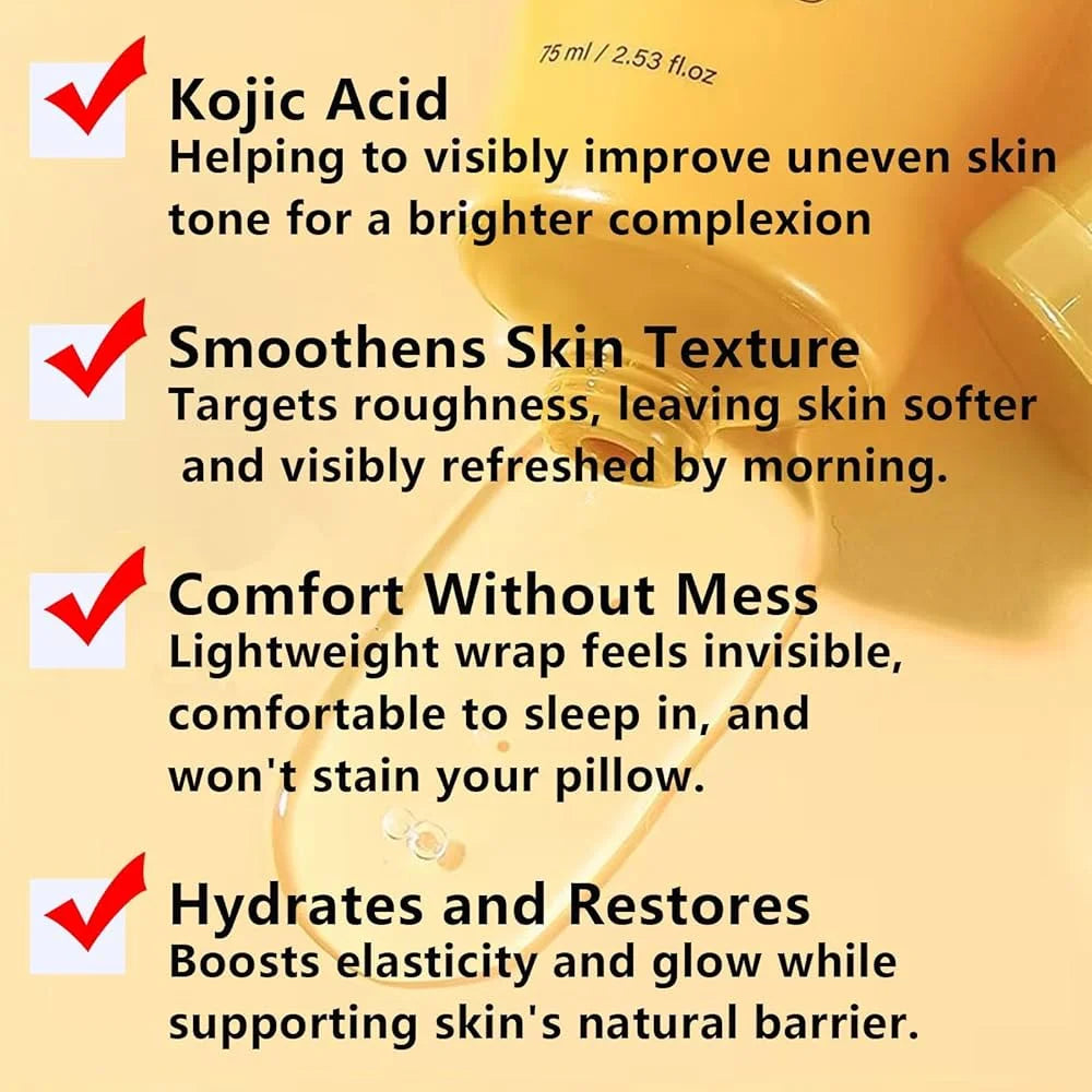Medicube Kojic Acid Turmeric Night Wrapping Mask, ميديكيوب قناع الكوجيك أسيد والكركم الليلي القابل للتقشير