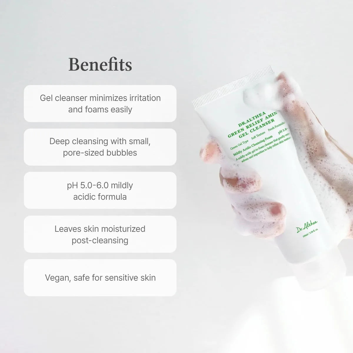 Dr. Althea Green Relief Amino Gel Cleanser 100 ml, دكتور ألثيا غسول جرين ريليف الجيل بالأحماض الأمينية 100 مل