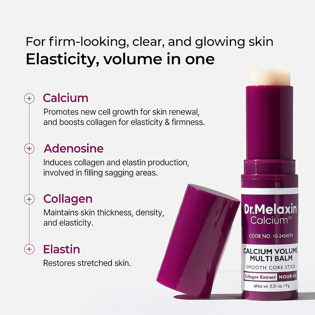 Dr.Melaxin Calcium Multi Balm Stick 9 g, دكتور ميلاكسين بلسم الكالسيوم متعدد الاستخدامات 9 غ