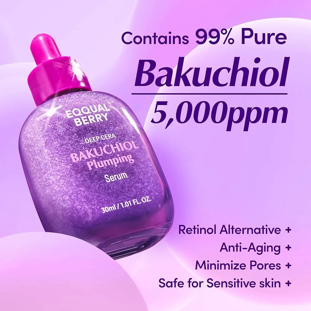 EQQUALBERRY Bakuchiol Plumping Serum 30 ml, إيكوالبيري سيروم الباكوشيول للامتلاء 30 مل