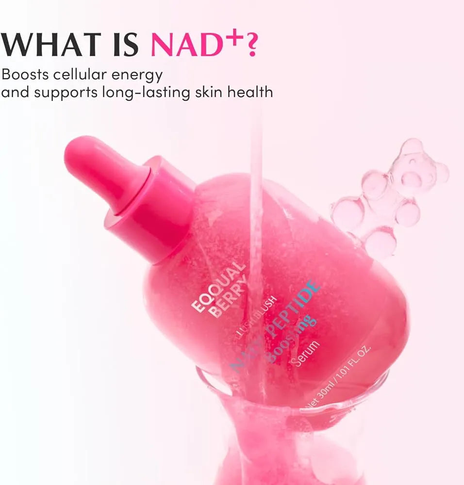 EQQUALBERRY Lush Blush NAD+ Peptide Boosting Serum 30 ml, إيكوالبيري سيروم NAD+ بالببتايدات لاش بلاش 30 مل