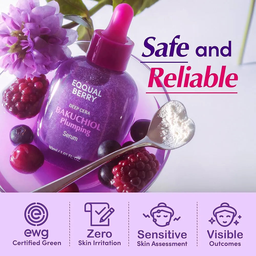 EQQUALBERRY Bakuchiol Plumping Serum 30 ml, إيكوالبيري سيروم الباكوشيول للامتلاء 30 مل