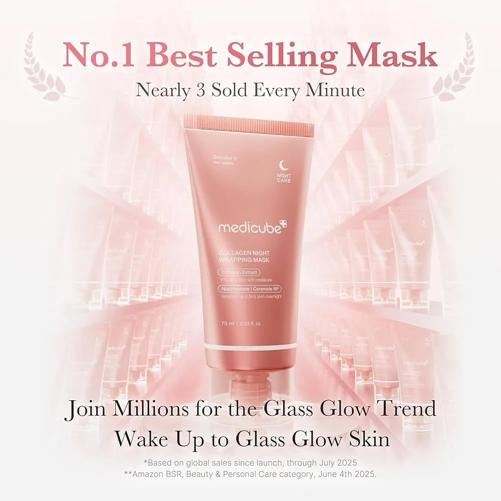 Medicube Collagen Night Wrapping Mask 75 ml, ميديكيوب قناع الكولاجين الليلي القابل للتقشير 75 مل