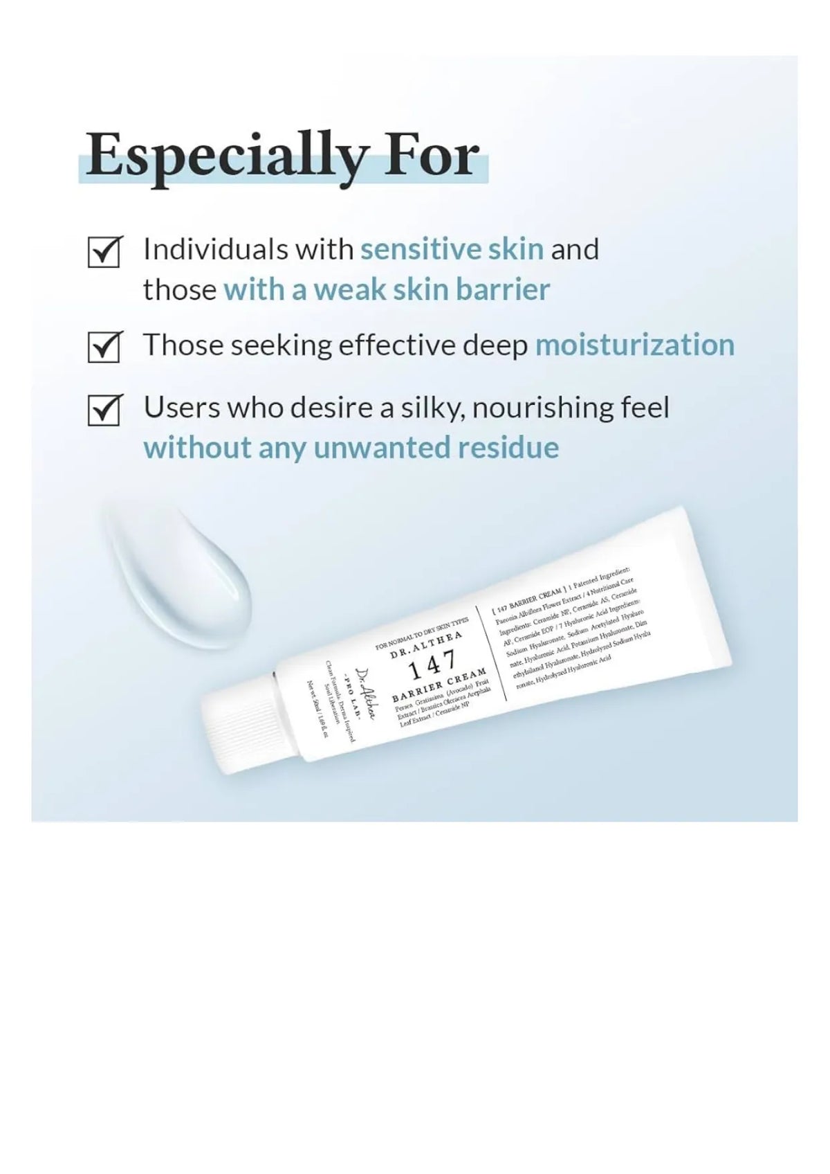 Dr. Althea 147 Barrier Cream 50 ml, دكتور ألثيا كريم 147 لإصلاح حاجز البشرة 50 مل