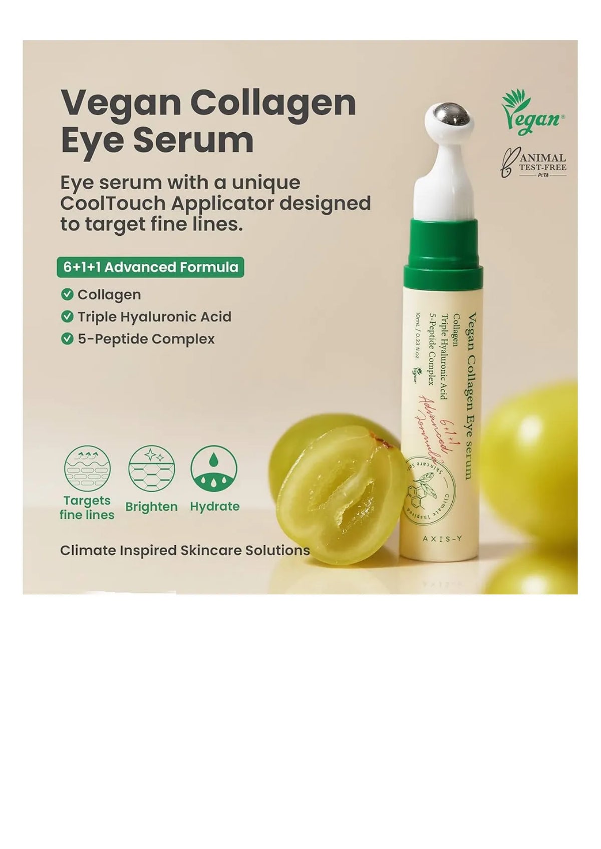 AXIS-Y Vegan Collagen Eye Serum 10 ml, أكسيس واي سيروم الكولاجين النباتي للعيون 10 مل