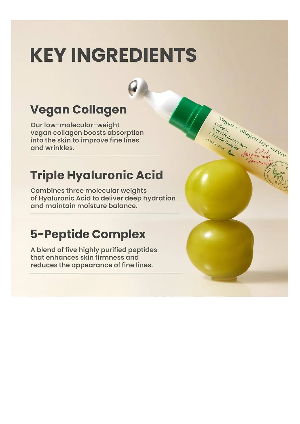 AXIS-Y Vegan Collagen Eye Serum 10 ml, أكسيس واي سيروم الكولاجين النباتي للعيون 10 مل