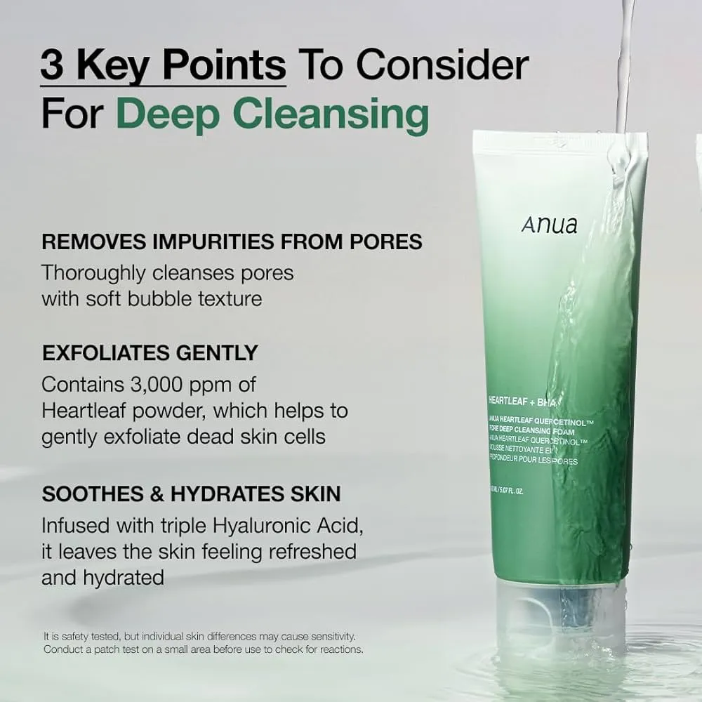 ANUA HEARTLEAF QUERCETINOL PORE DEEP CLEANSING FOAM