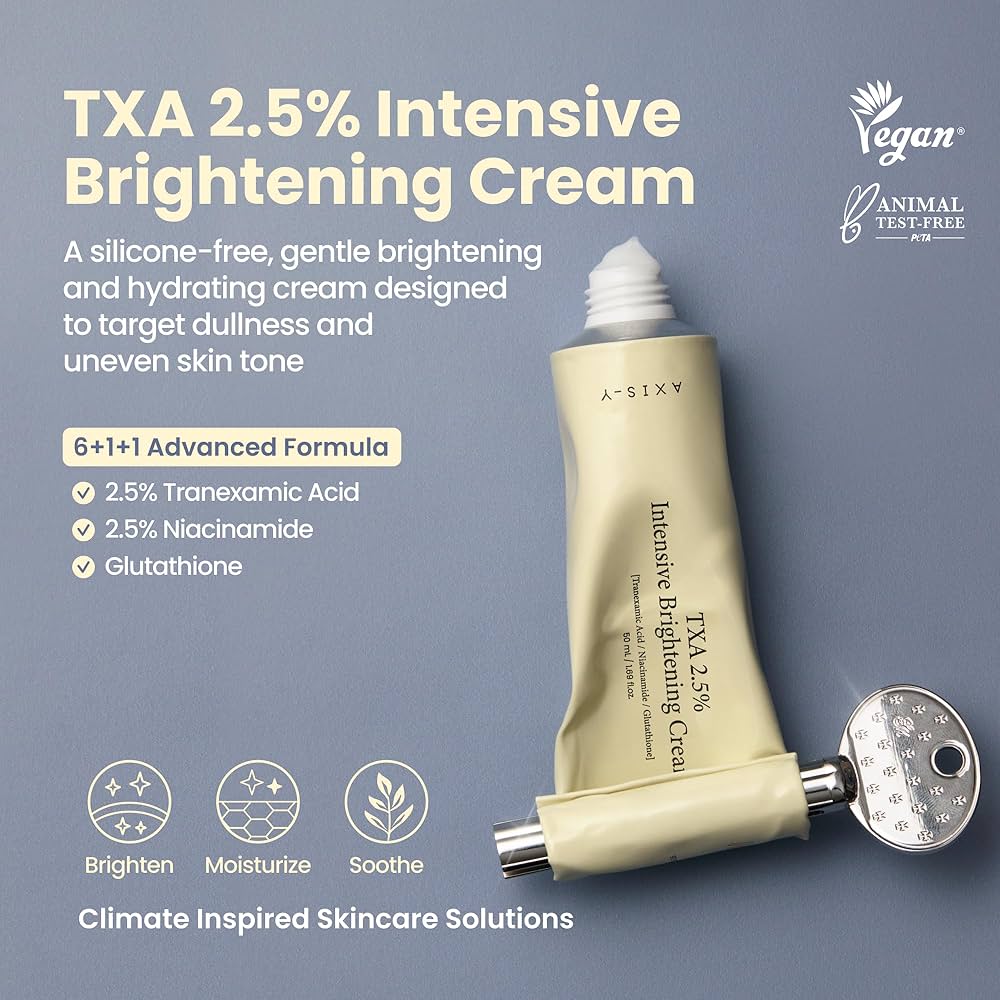AXIS-Y TXA 2.5% Intensive Brightening Cream – Tranexamic Acid Moisturizer with Niacinamide & Glutathione for Dark Spots & Uneven Skin Tone