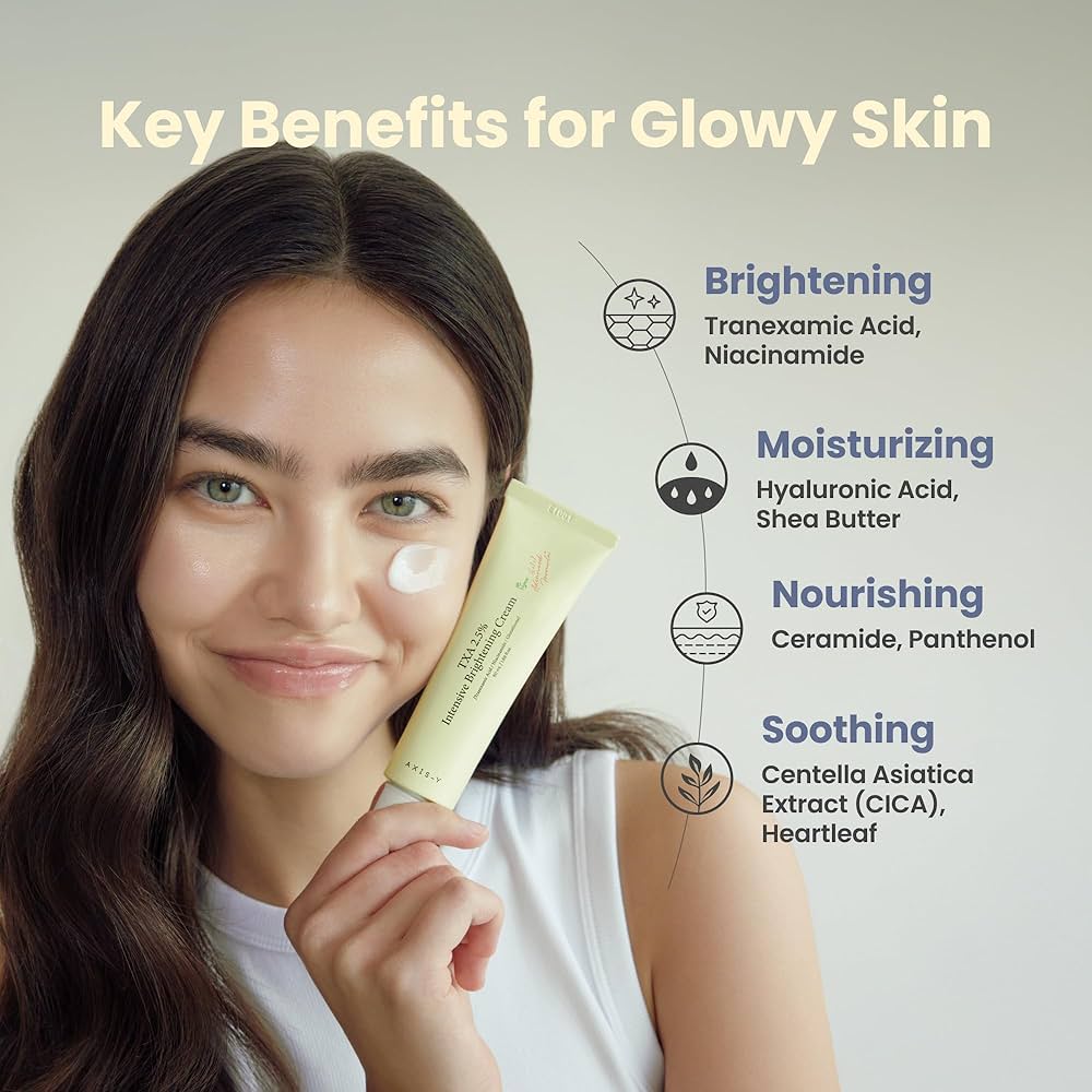 AXIS-Y TXA 2.5% Intensive Brightening Cream – Tranexamic Acid Moisturizer with Niacinamide & Glutathione for Dark Spots & Uneven Skin Tone