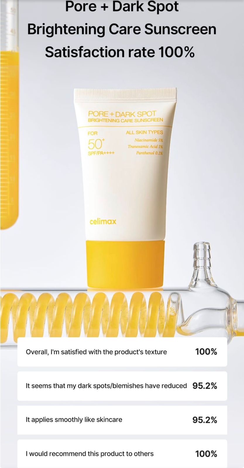 Celimax pore dark spot brightening sunscreen SPF50+