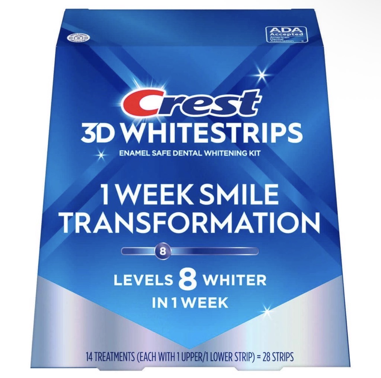 Crest 3D Whitestrips levels 8 in 1 week