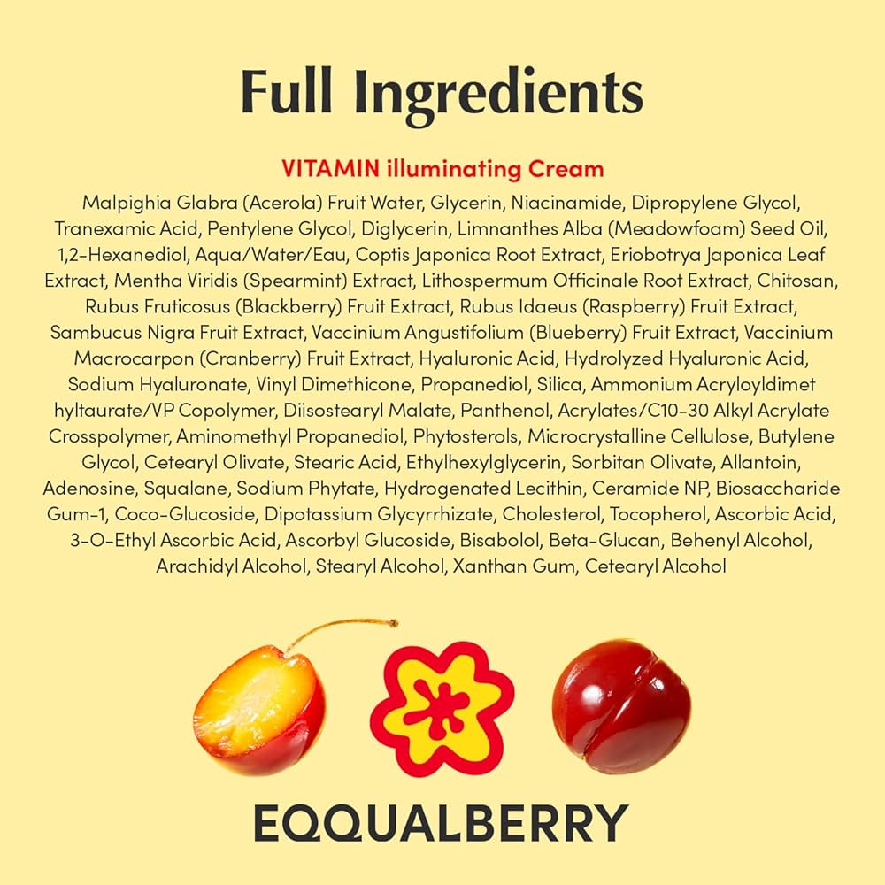 EQQUALBERRY Vitamin Illuminating Cream (Vitamin C + 5% Niacinamide + 3% TXA)