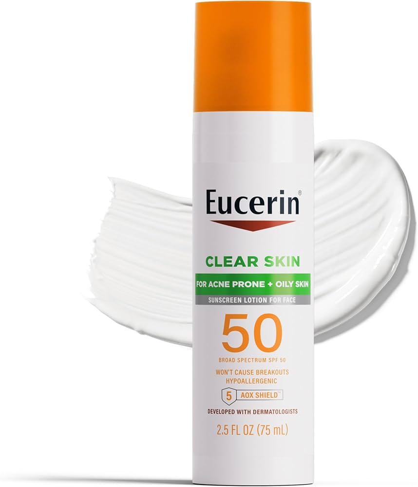 Eucerin Sun Clear Skin Face Sunscreen Lotion SPF 50 (2.5 fl oz)
