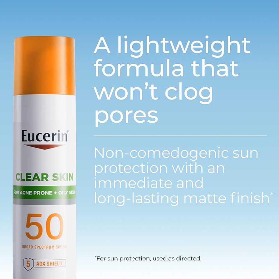 Eucerin Sun Clear Skin Face Sunscreen Lotion SPF 50 (2.5 fl oz)