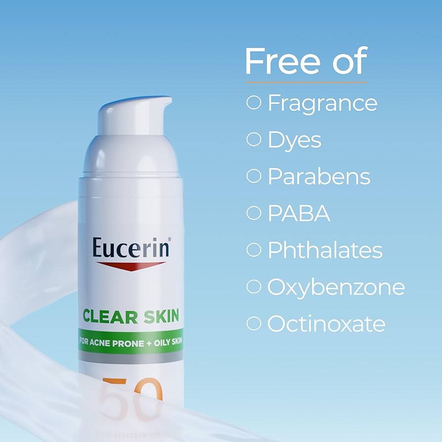 Eucerin Sun Clear Skin Face Sunscreen Lotion SPF 50 (2.5 fl oz)