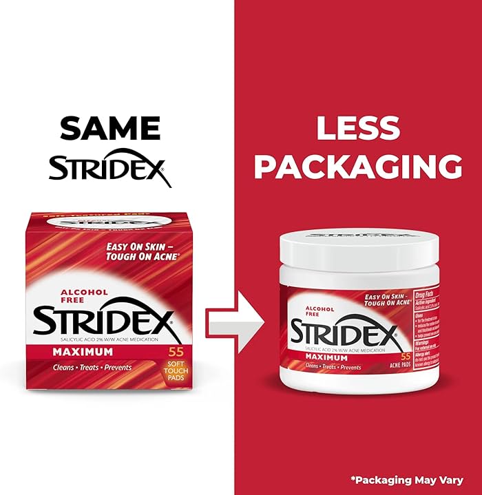 Stridex Medicated Acne Pads Maximum Strength (55 Count)