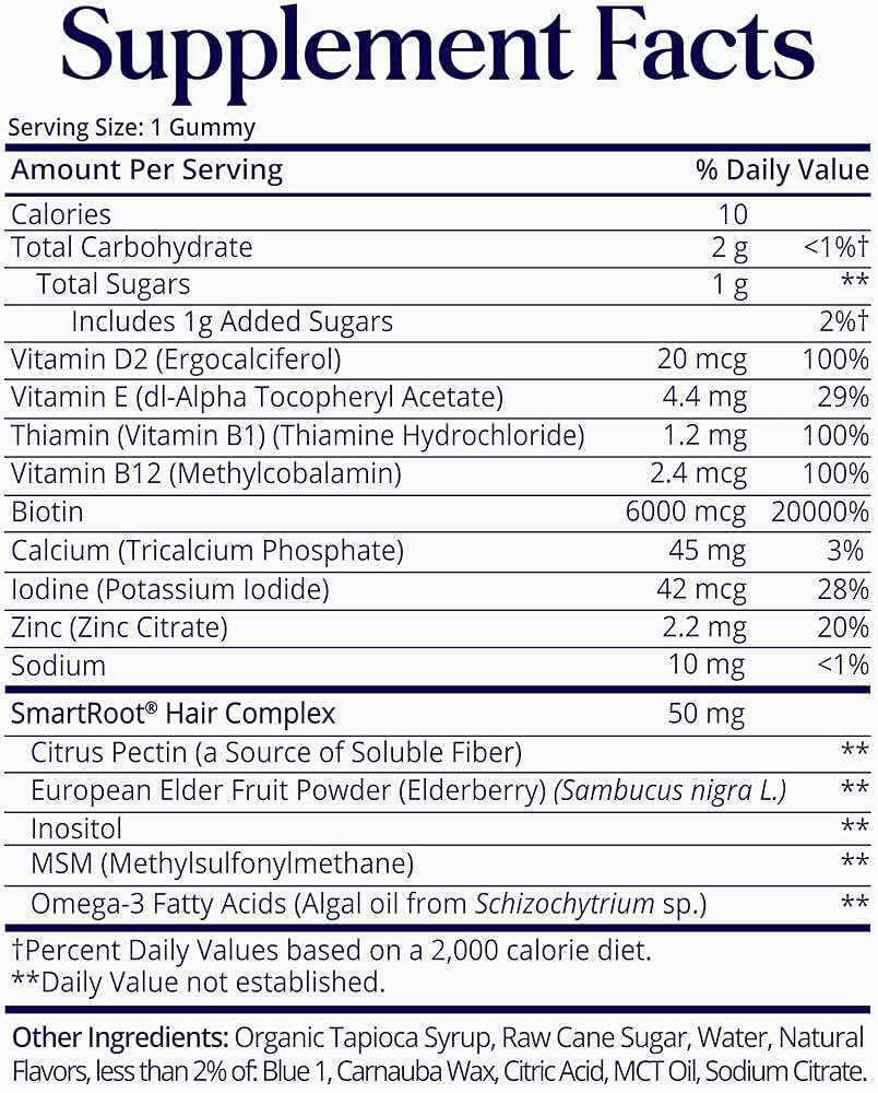 SugarBearPro Hair Vitamin Gummy 35 Day Supply, Extra Strength Biotin 6000mcg for Hair Growth, Vegan Vitamin B12, MSM, Inositol, Omega 3, Elderberry, Certified Kosher, Halal, Cruelty-Free