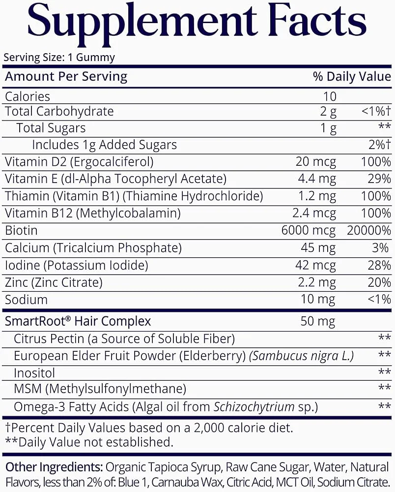 SugarBearPro Hair Vitamin Gummy 35 Day Supply, Extra Strength Biotin 6000mcg for Hair Growth, Vegan Vitamin B12, MSM, Inositol, Omega 3, Elderberry, Certified Kosher, Halal, Cruelty-Free
